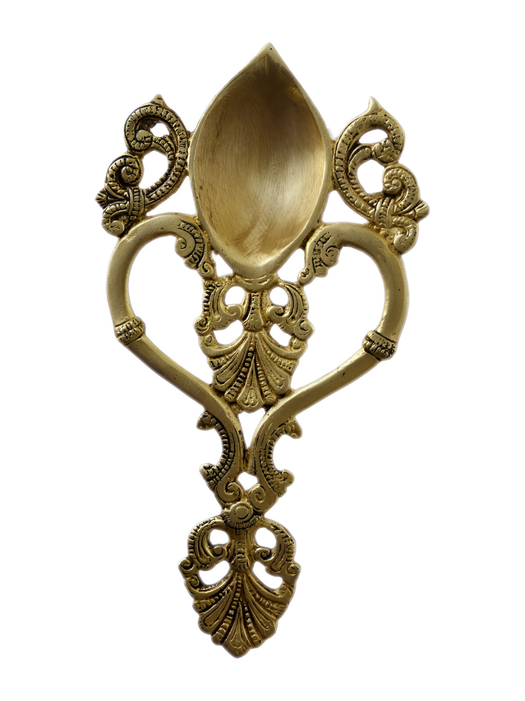 Aakrati Gold Toned Peacock Designed Brass Table Diya