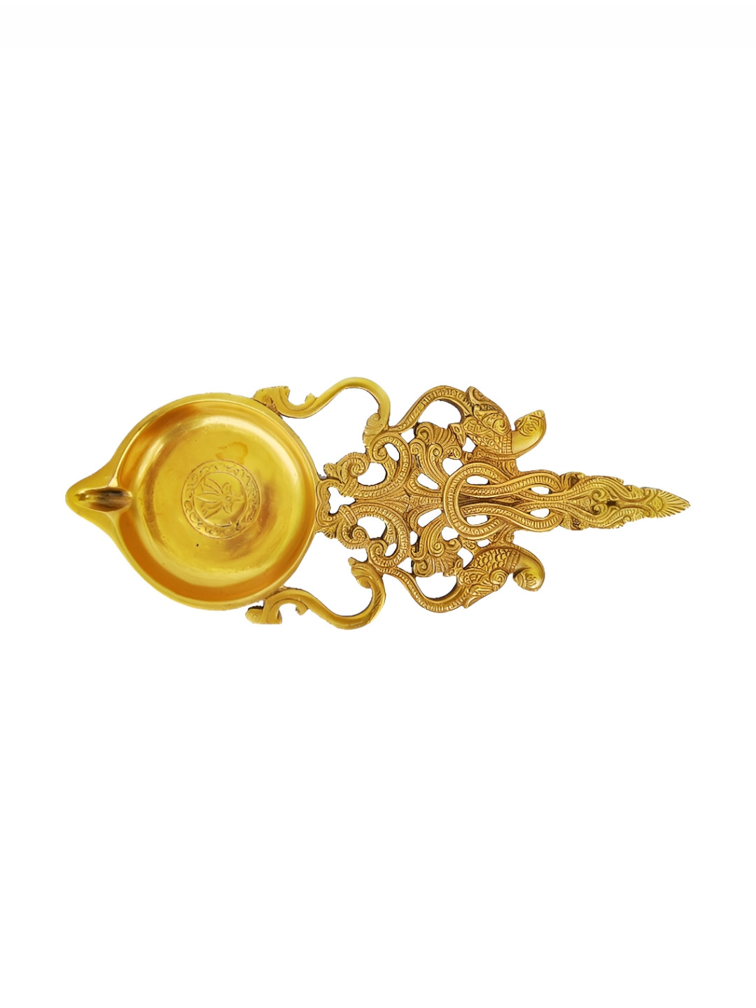 Aakrati Gold Toned Brass Hawan Spoon Pooja Diya