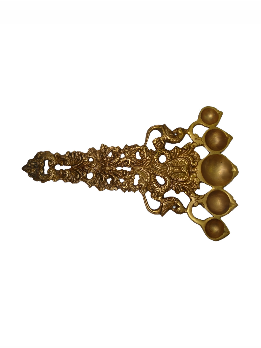 Aakrati Gold Toned Textured Brass Diyas