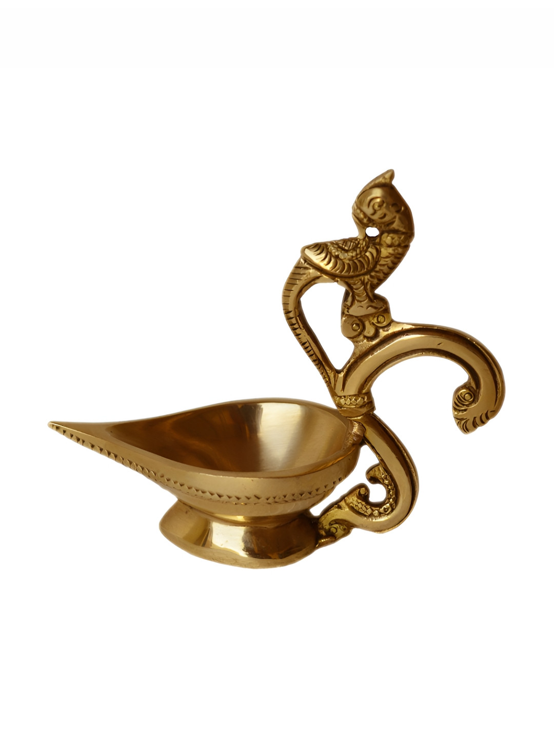 Aakrati Gold Toned Carved Brass Diya