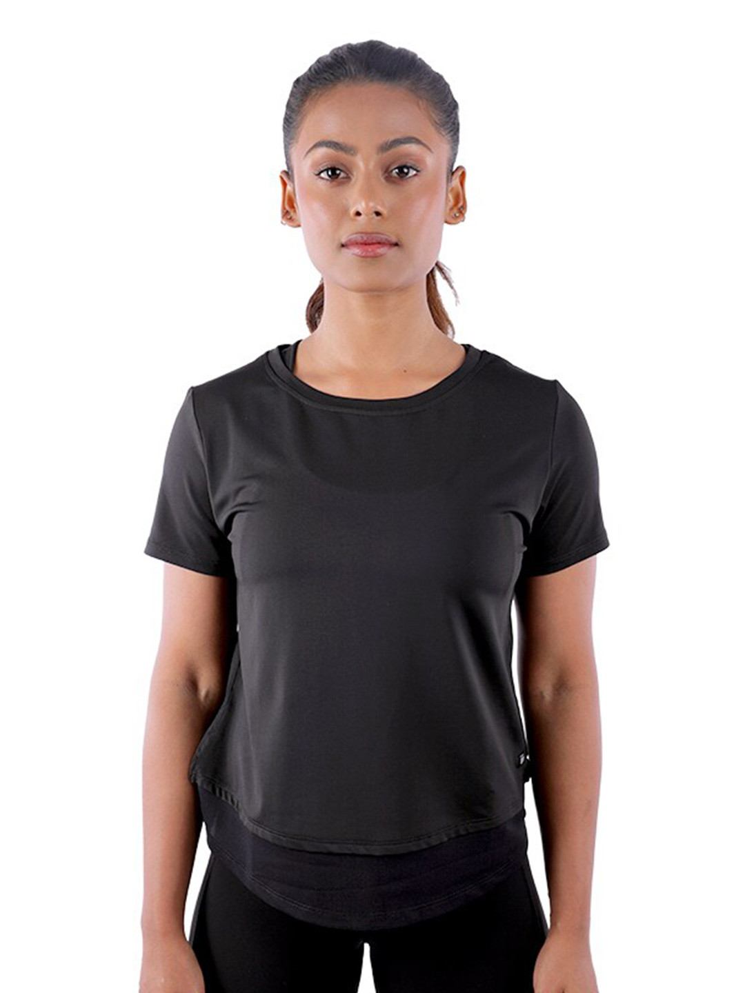 TEGO Women High Neck Moisture Wicking Pockets T-shirt