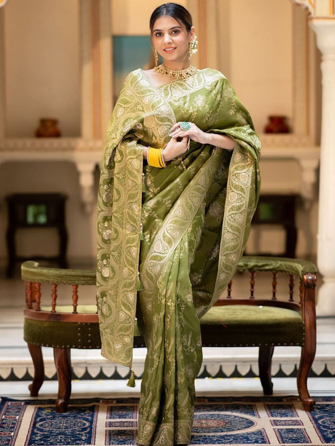 S.K.C Woven Design Zari Banarasi Saree