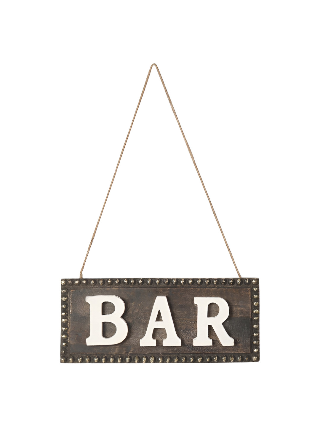 CASA DECOR Black & White To The Bar Typography Wooden Wall Hanging