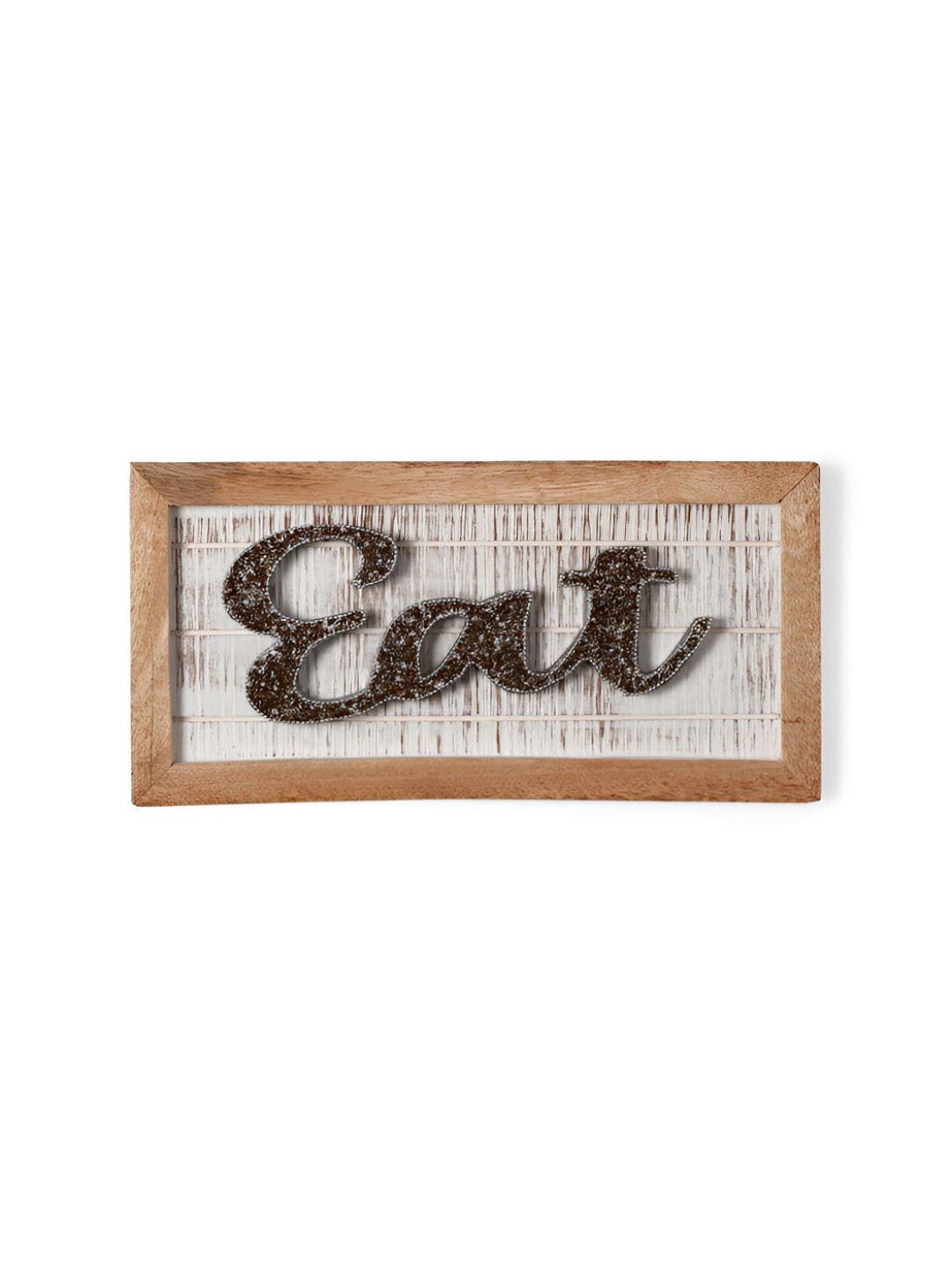 CASA DECOR Brown Let's Eat Typography Wooden Wall Hanging