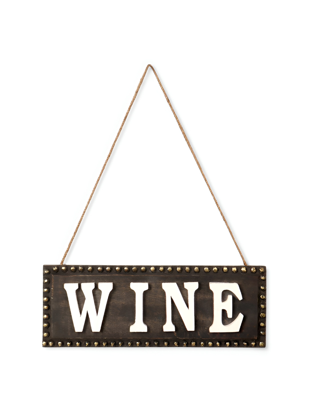 CASA DECOR Black & White Scripted Wine Typography Wooden Wall Hanging