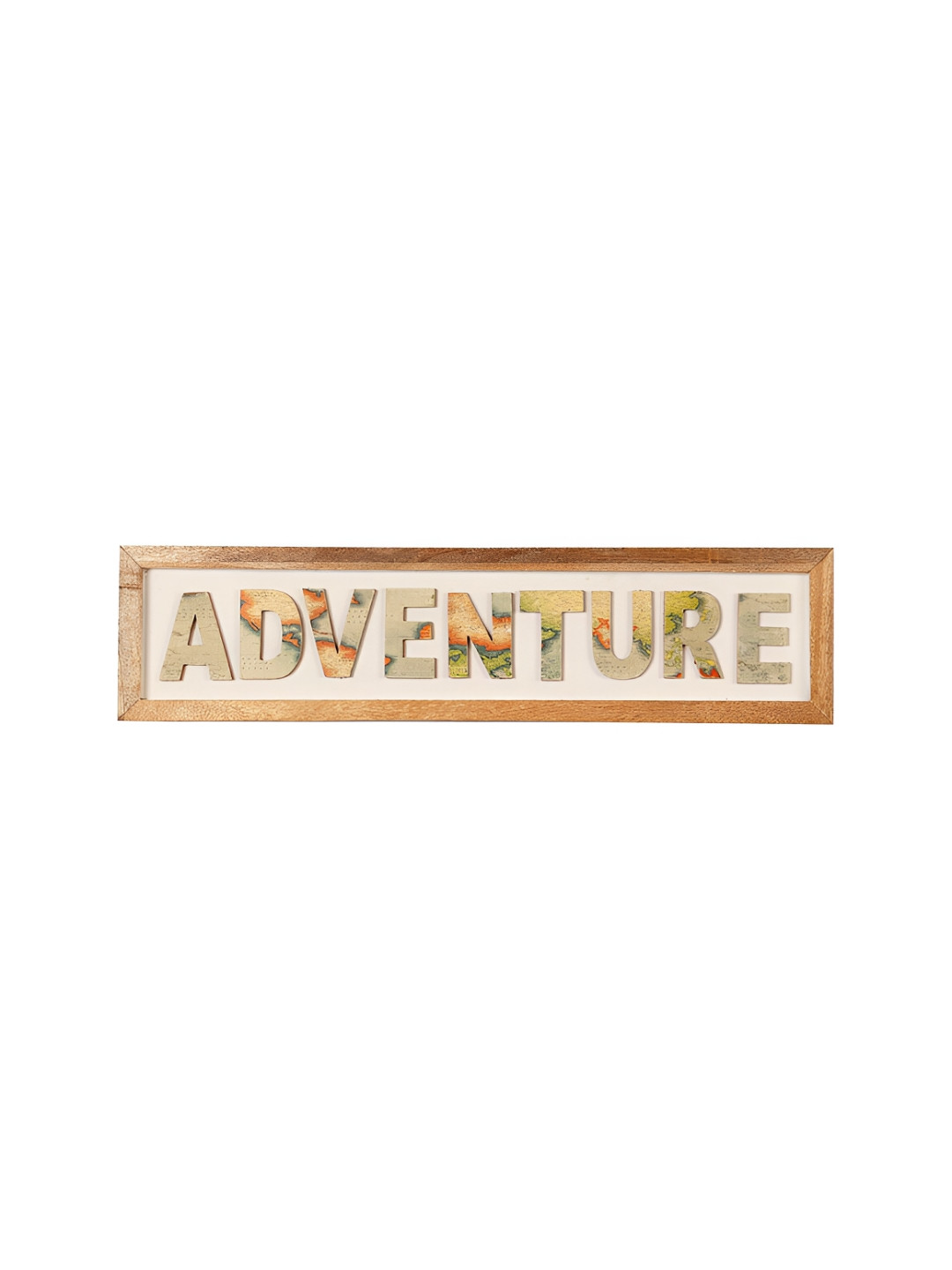 CASA DECOR Brown Looking For Adventure Typography Wall Hanging