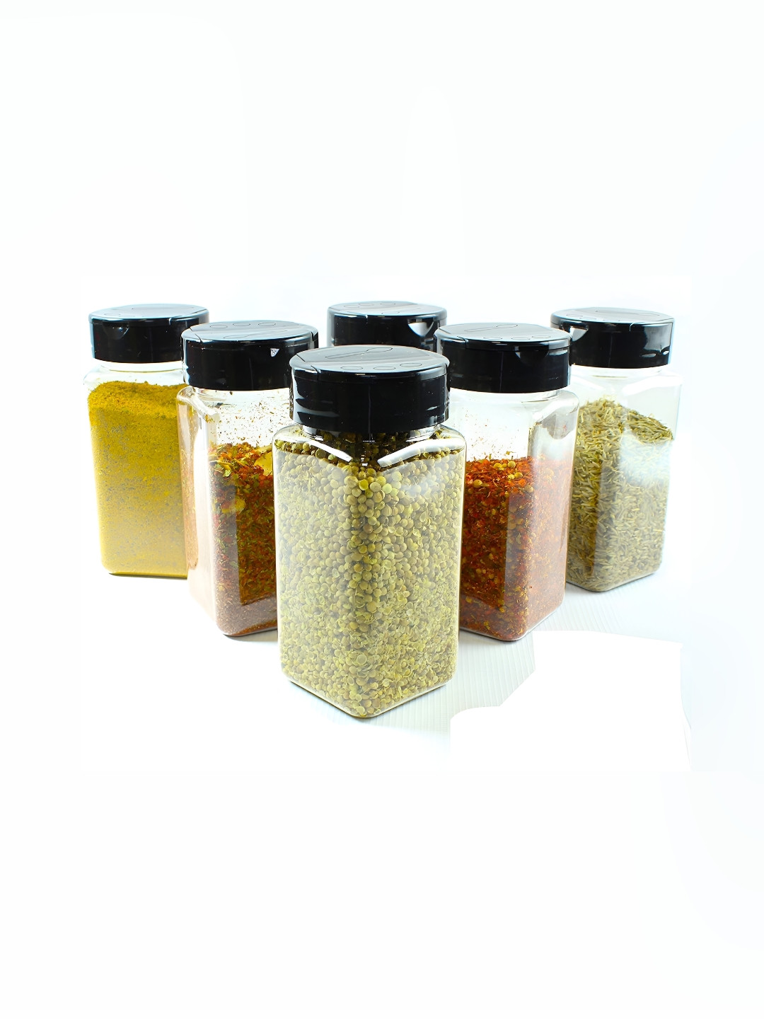 Tyche Enterprises Transparent Glass Dishwasher Safe 6 Piece Screw Top Canister-100ml