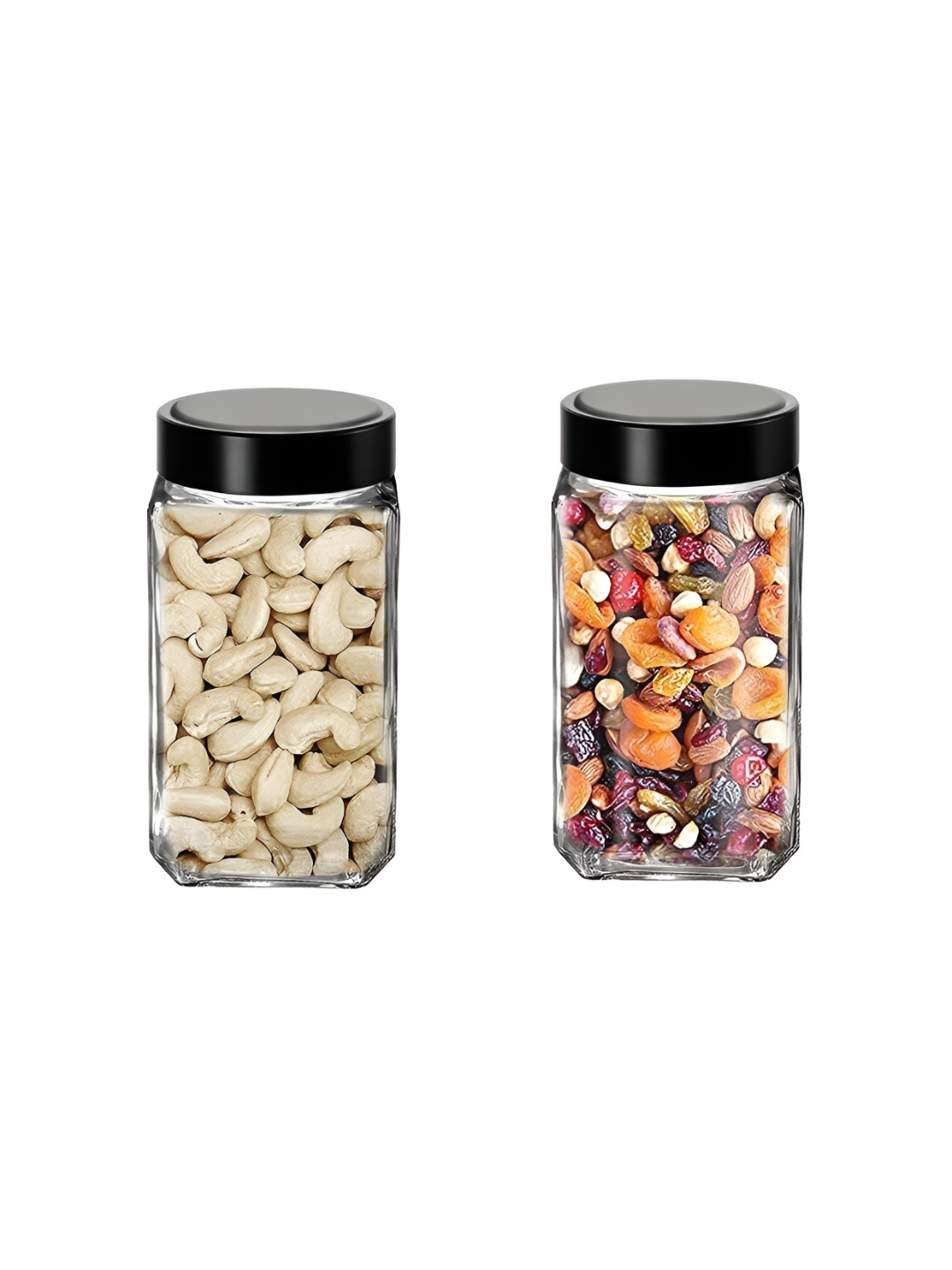 Tyche Enterprises Piramal Transparent Glass Dishwasher Safe 2 Piece Screw Top Canister-1L