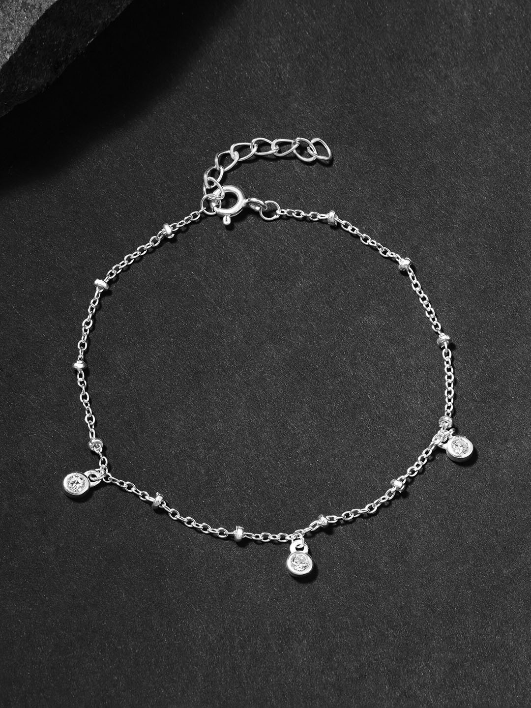 Accessorize London 925 Sterling Silver Hallmark Cubic Zirconia Ball & Sparkle Necklace