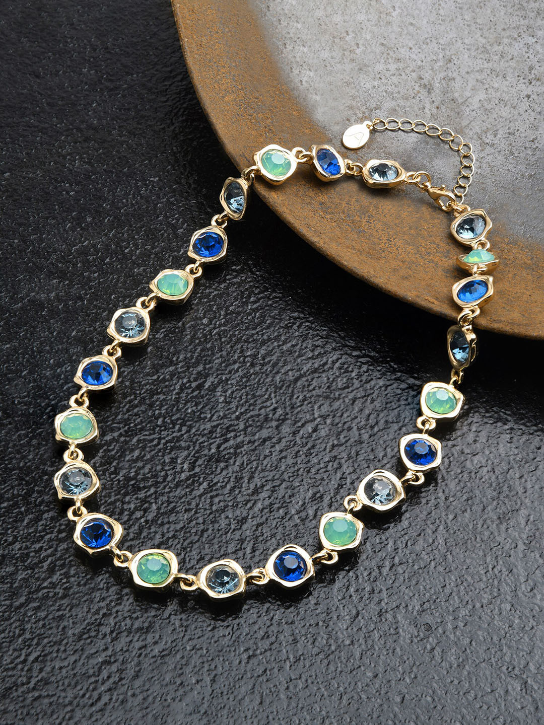 Accessorize Gold-Plated Stone-Studded Necklace