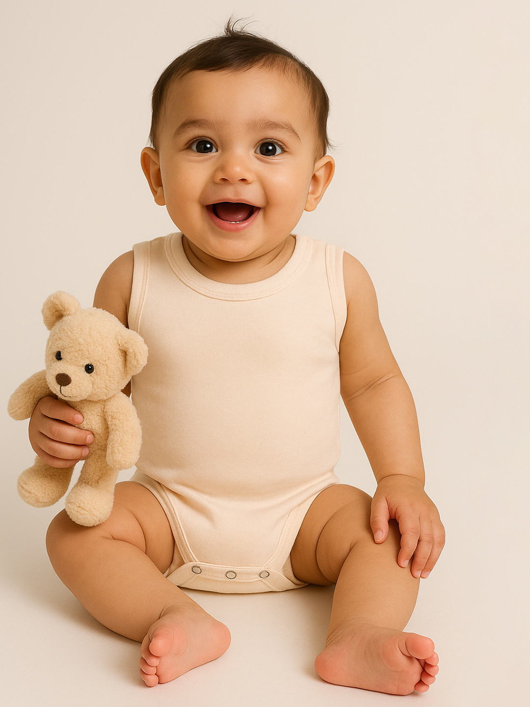 BAESD Infants Pastel Parchment Round Neck Sleeveless Vest