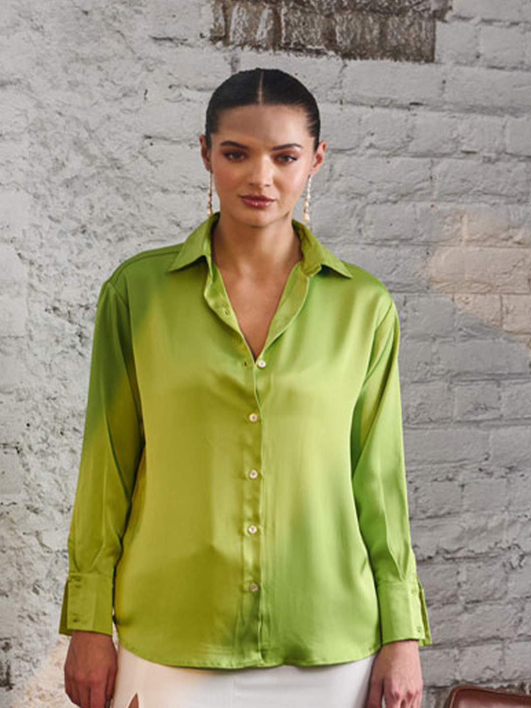 DELAN Women Relaxed Opaque Party Shirt