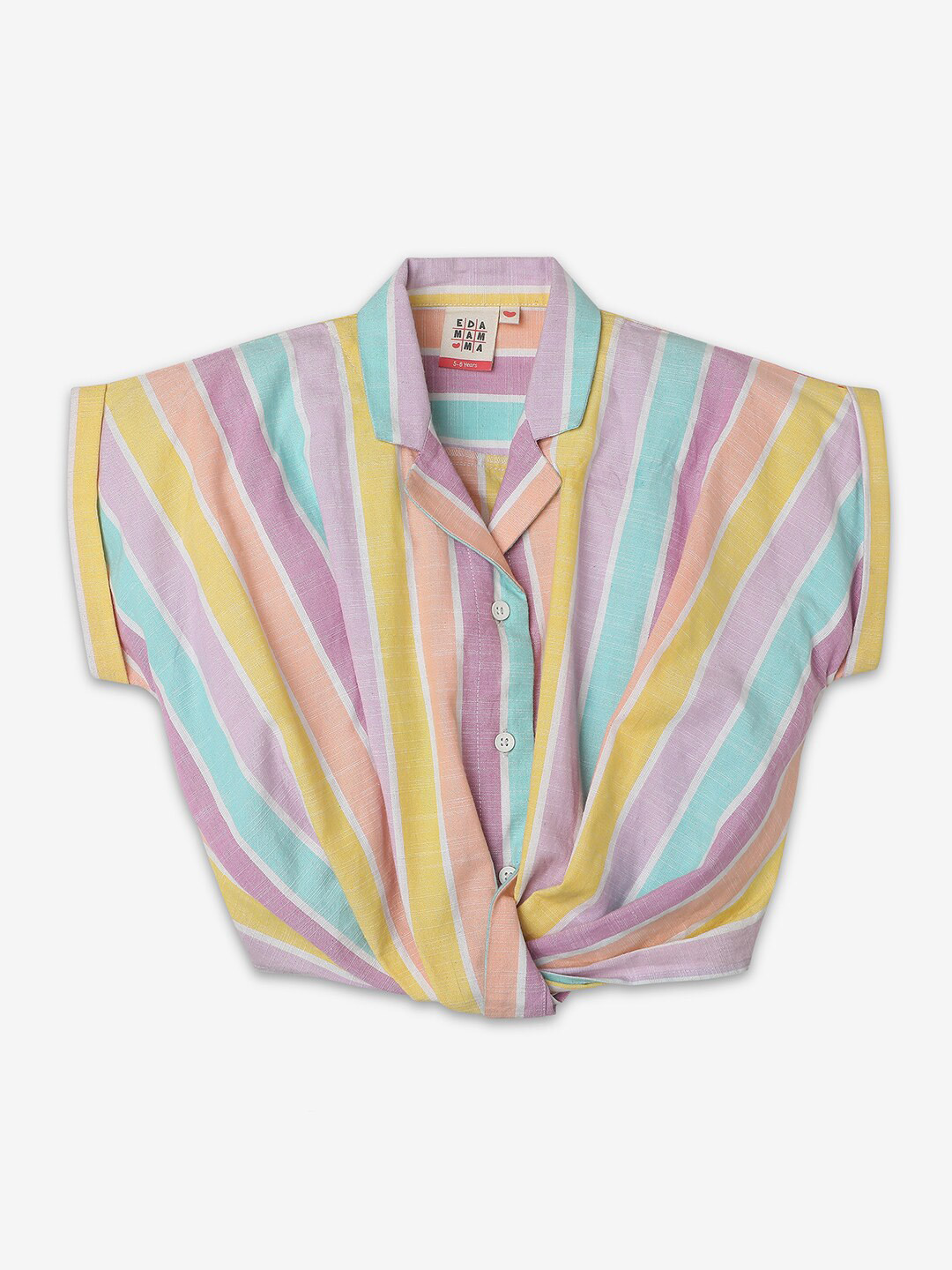 Ed-a-Mamma Striped Extended Sleeves Cotton Shirt Style Top