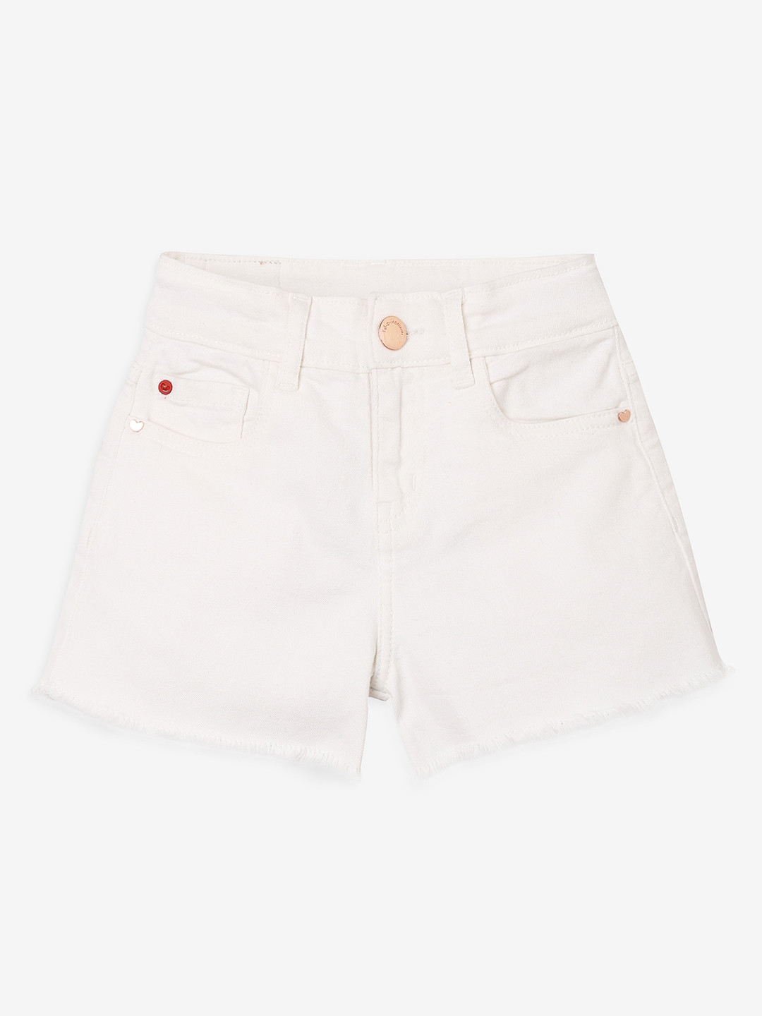 Ed-a-Mamma Girls Solid Denim Shorts With Button Closure