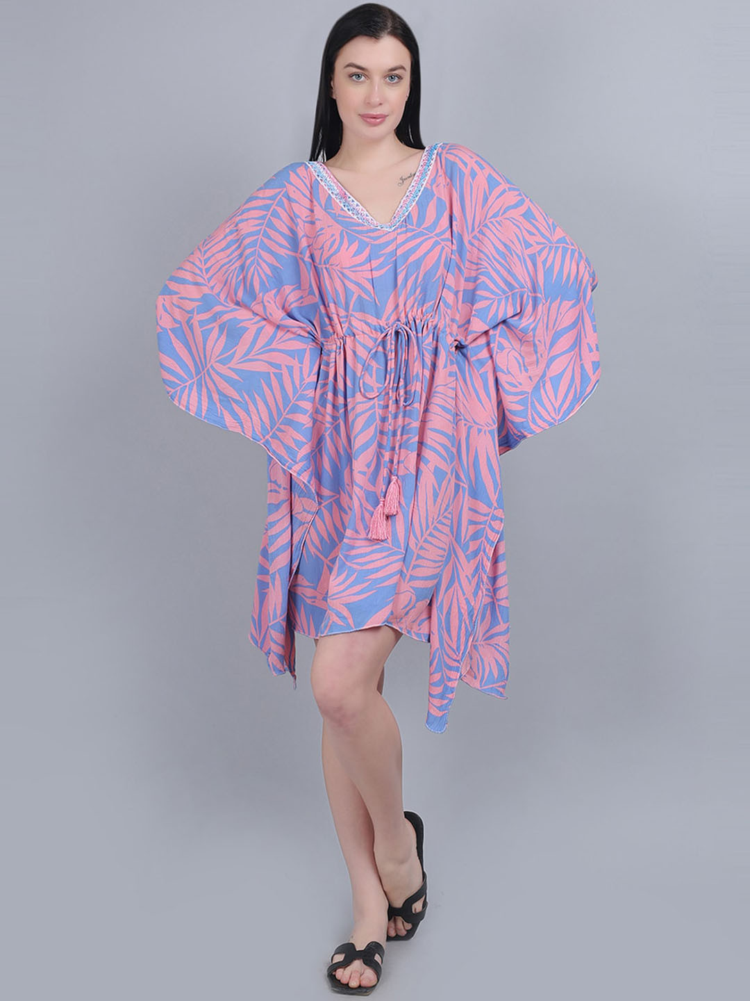 mod & shy Printed Kaftan Dress