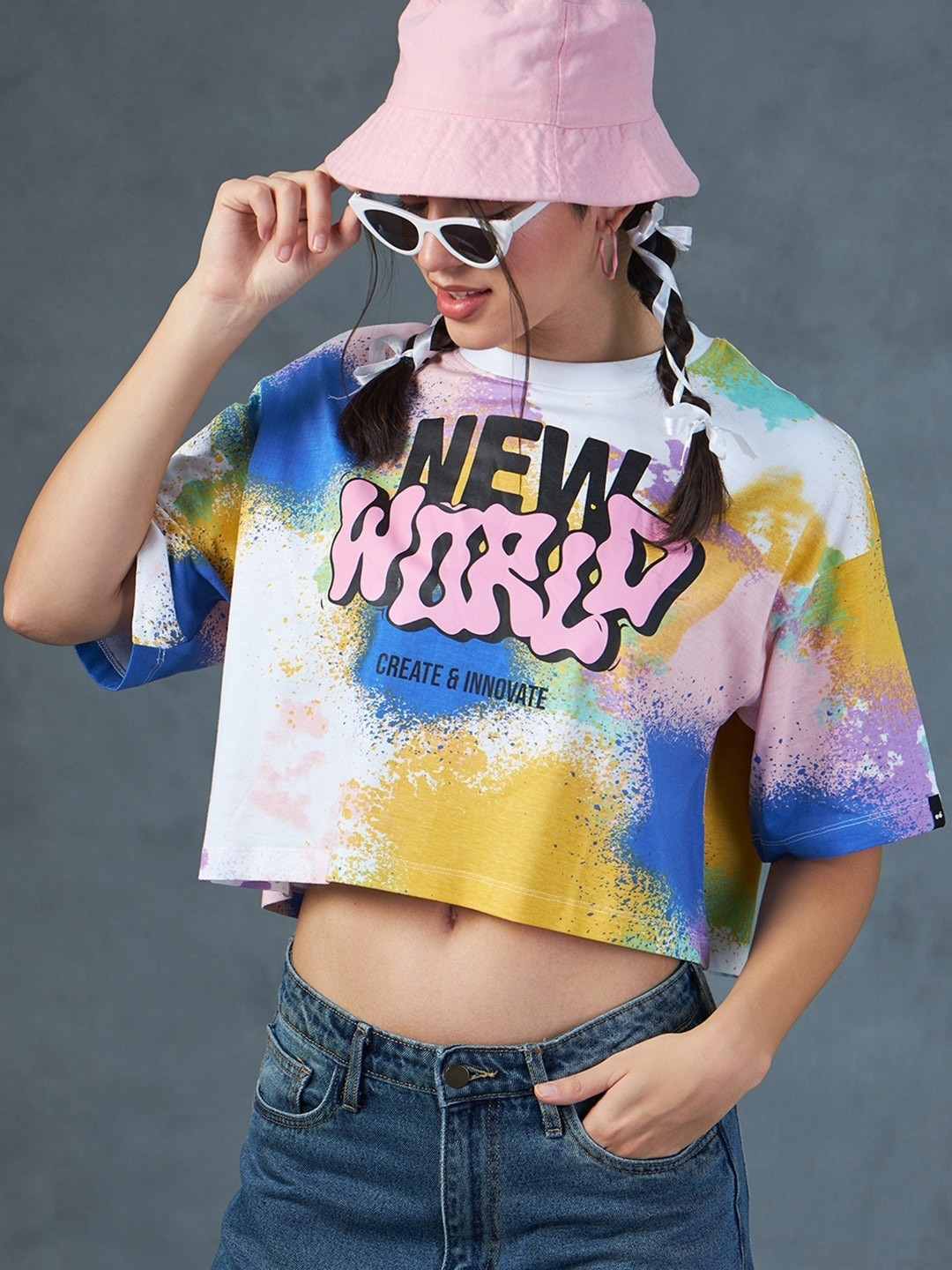 Bewakoof Women Printed Cut Outs  Oversized T-shirt