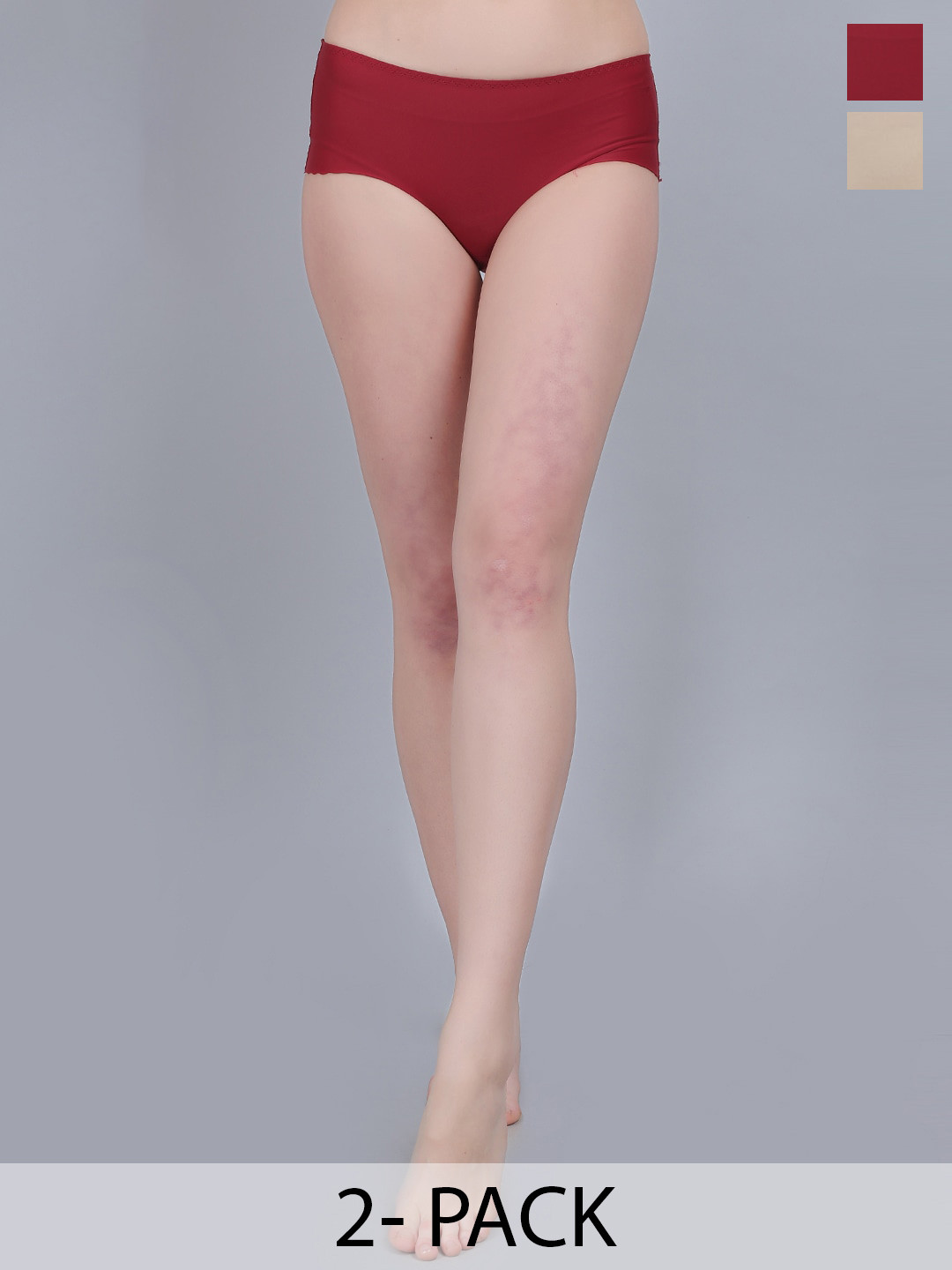 mod & shy Pack Of 2 Assorted Seamless Hipster Briefs MU241248-S
