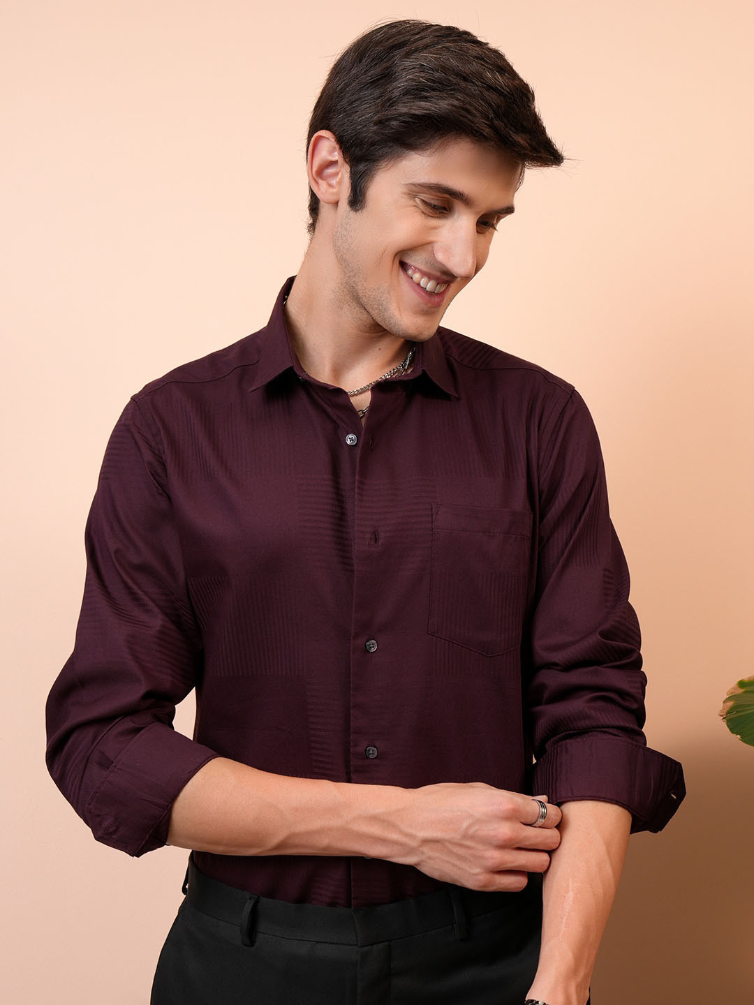 Locomotive Men Dobby Textured Occasion Shirt