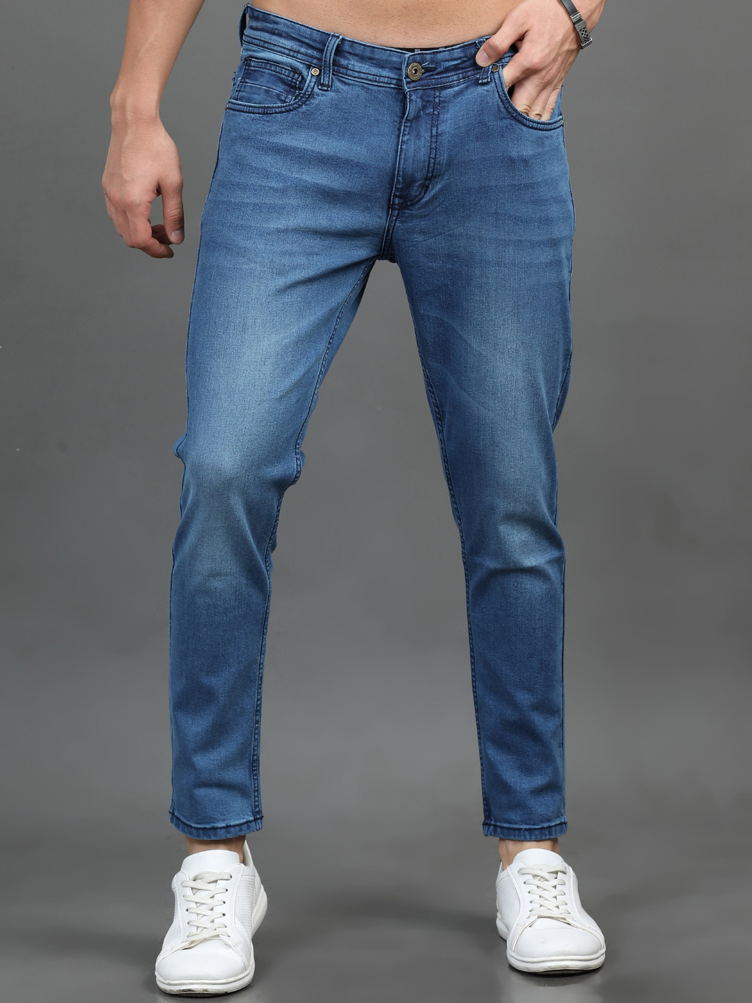 PAUL STREET Men Slim Fit Light Fade Stretchable Jeans