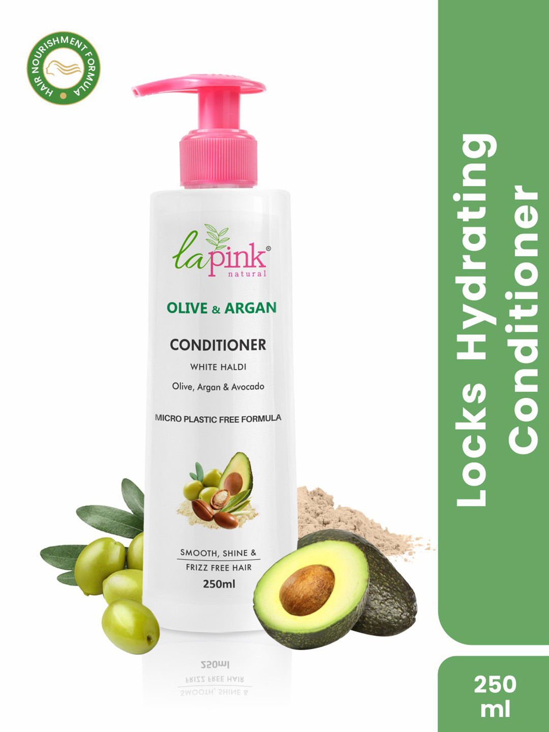 La Pink Olive & Argan Hair Smoothing Conditioner with Avocado for Frizzy Hair - 250ml
