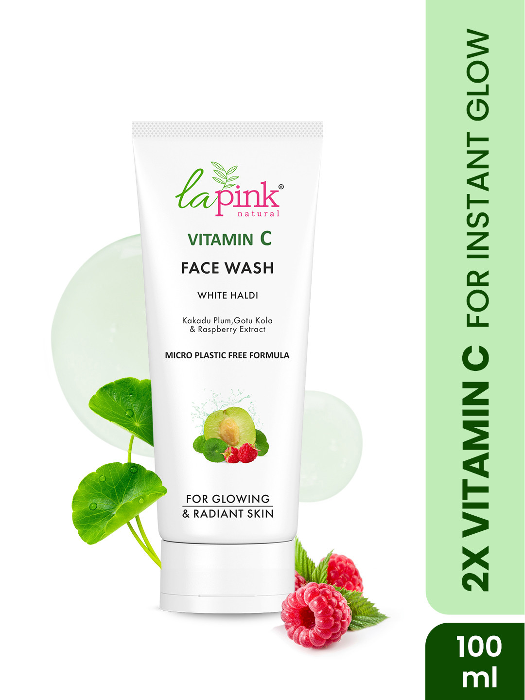 La Pink Vitamin C Soap Free Face Wash with Gotu Kola for Brightening & Glowing Skin-100ml