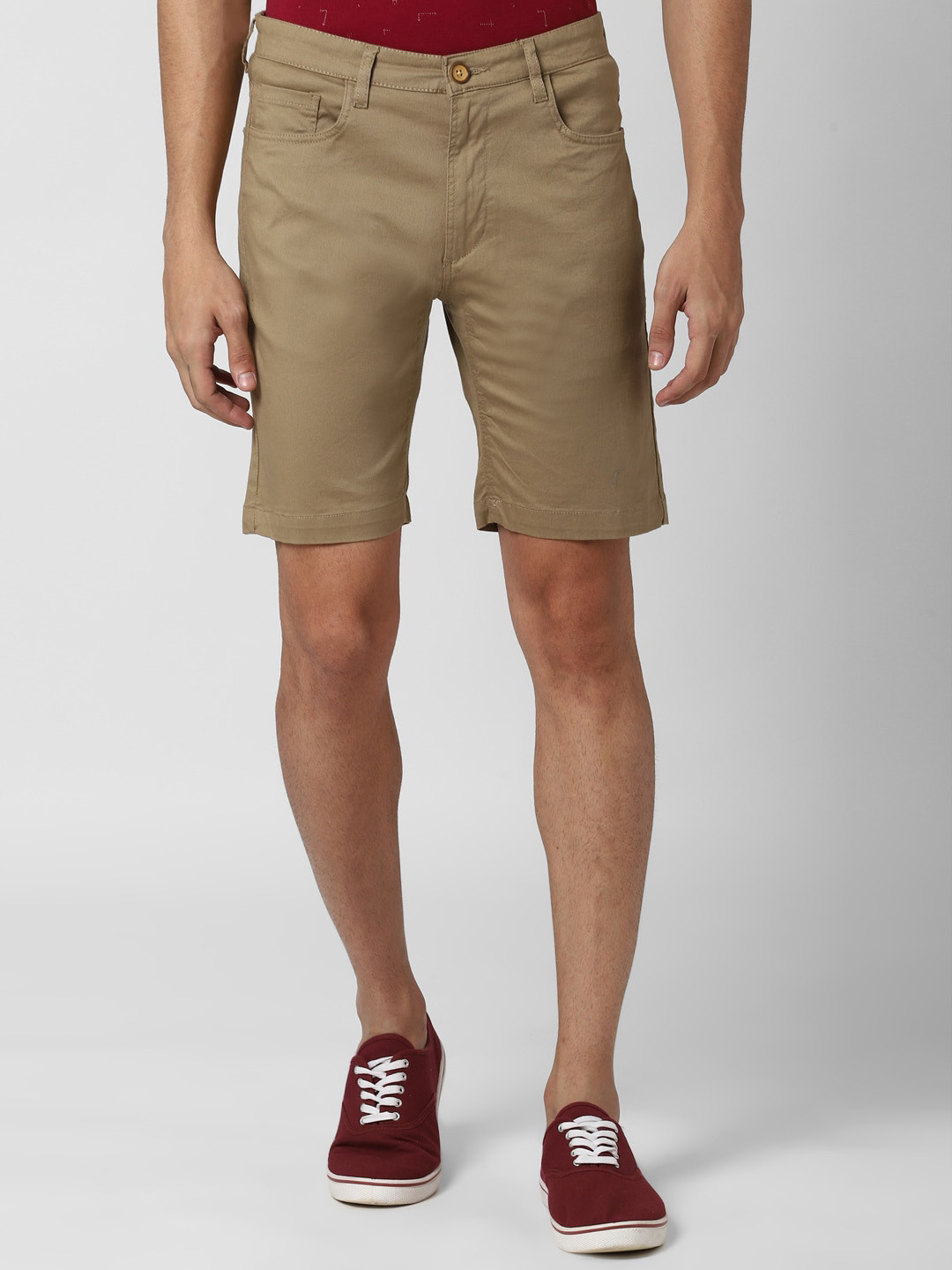 PETER ENGLAND UNIVERSITY Men Solid Shorts With Button Closure