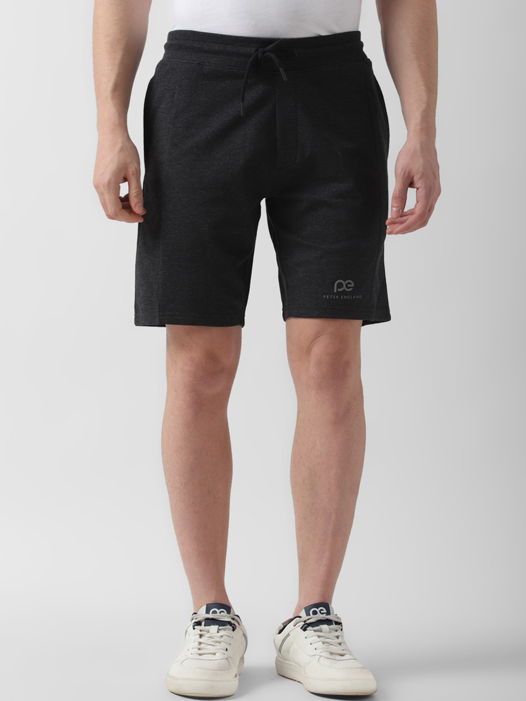 PETER ENGLAND UNIVERSITY Men Solid  Sports Shorts With Drawstring Closure