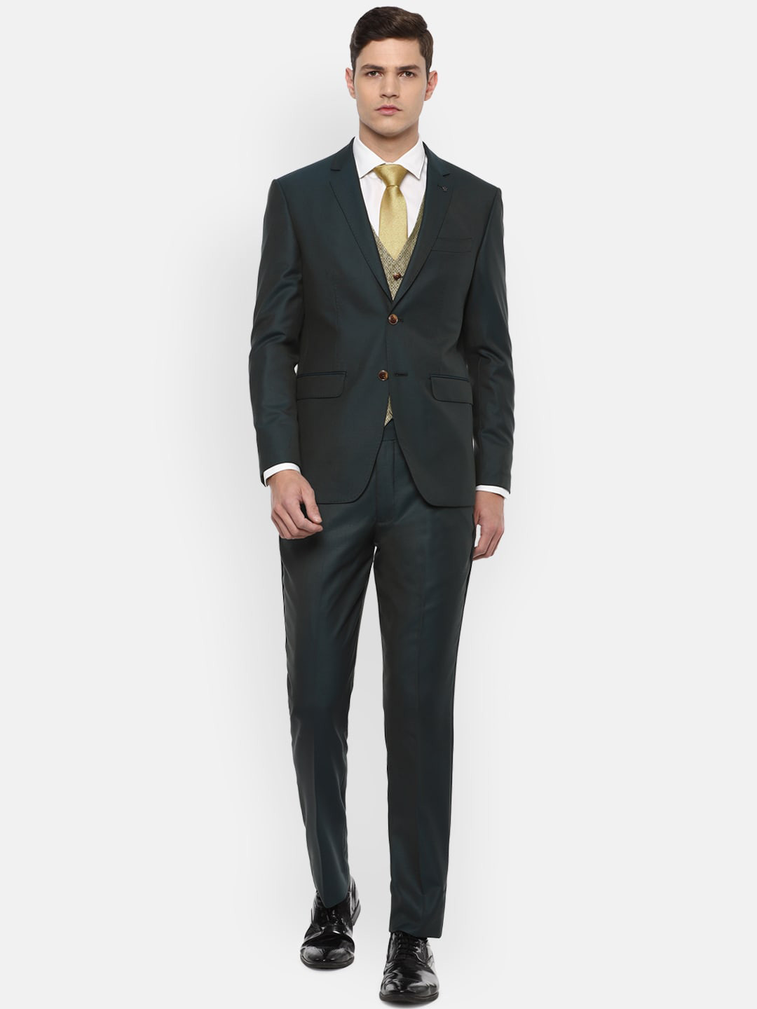 Louis Philippe 3 Piece Textured Slim Fit Suit