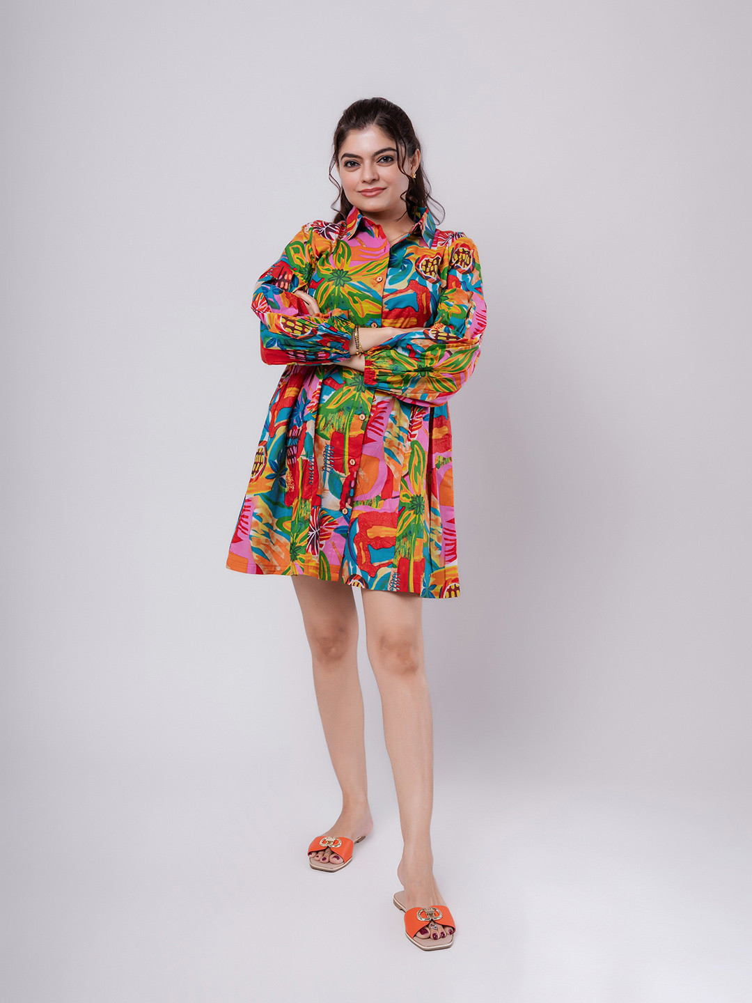 MASU LIVING Floral Print Fit & Flare Dress