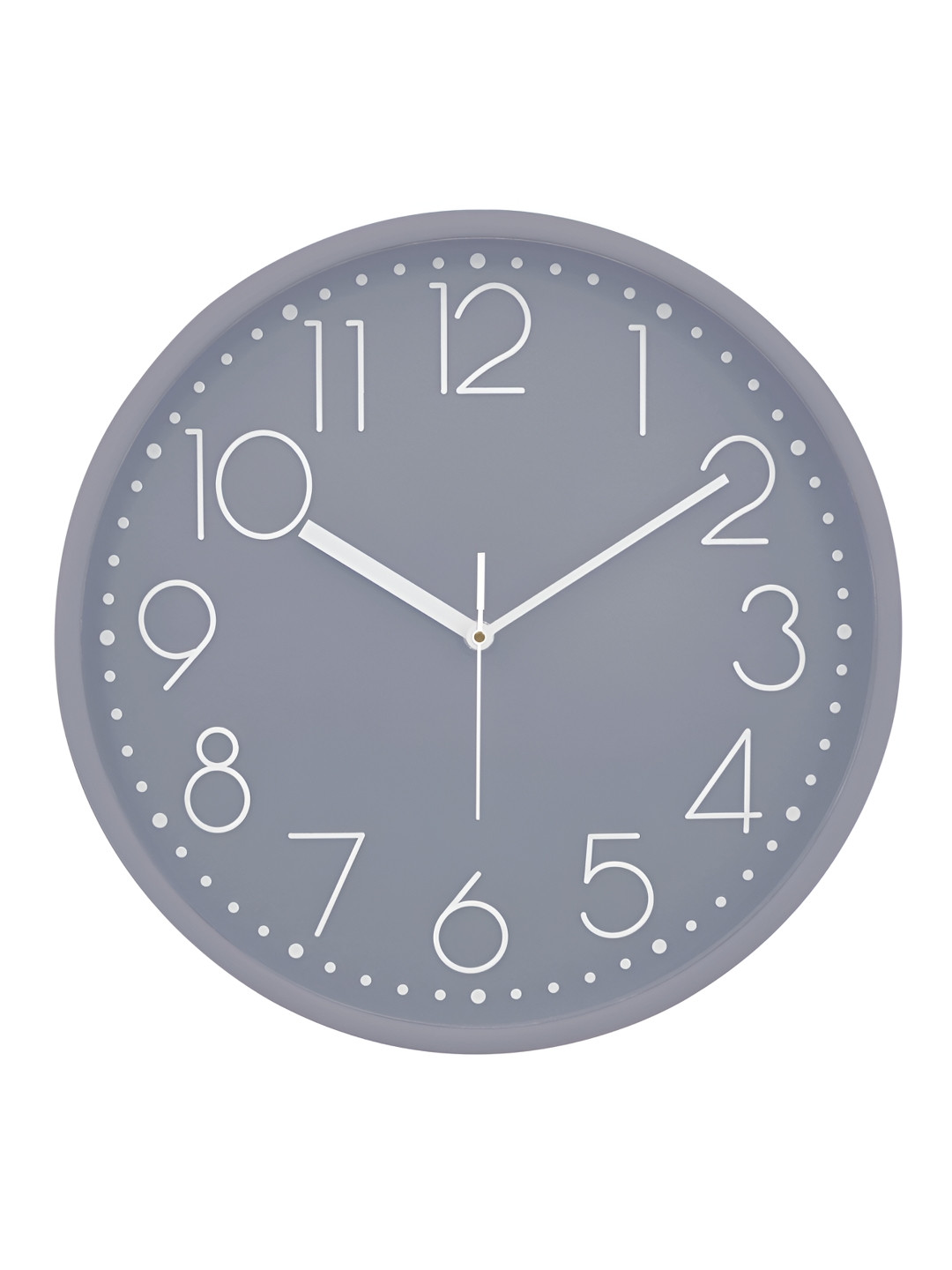 RANDOM Grey & White Printed Contemporary Round Neck Analogue Wall Clock