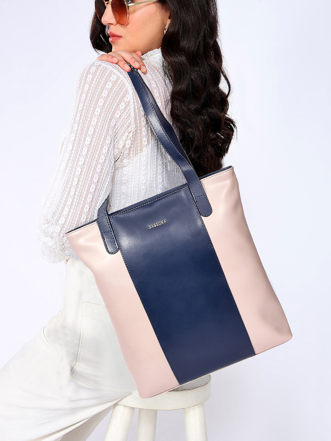 Sassora Leather Oversized Bucket Hobo Bag with Fringed