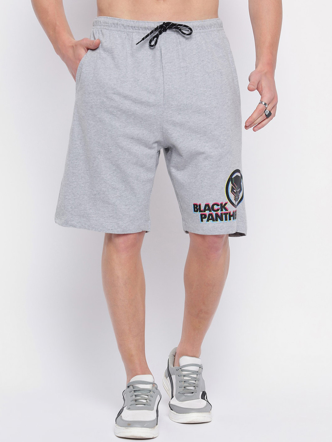 Wear Your Mind Men Soild Black Panther Shorts