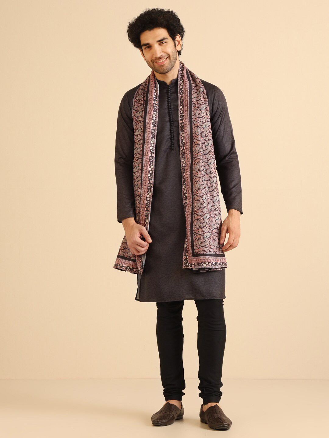 KISAH Ethnic Motifs Printed Cotton Silk Dupatta