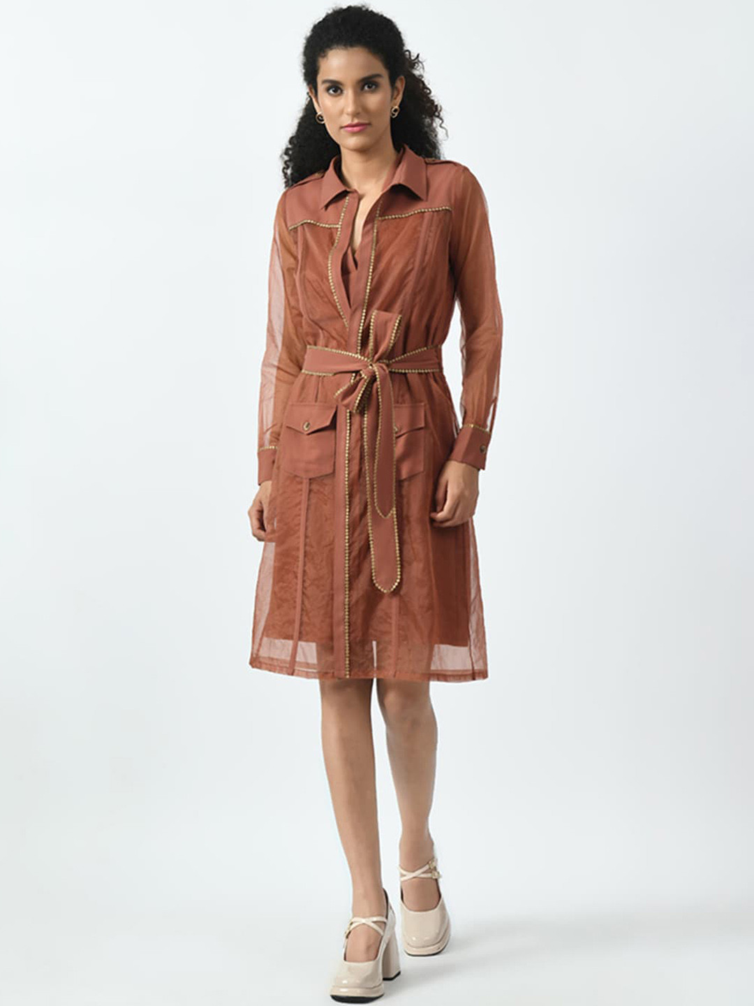 OFFICE & YOU Women Striped Longline Parka Jacket