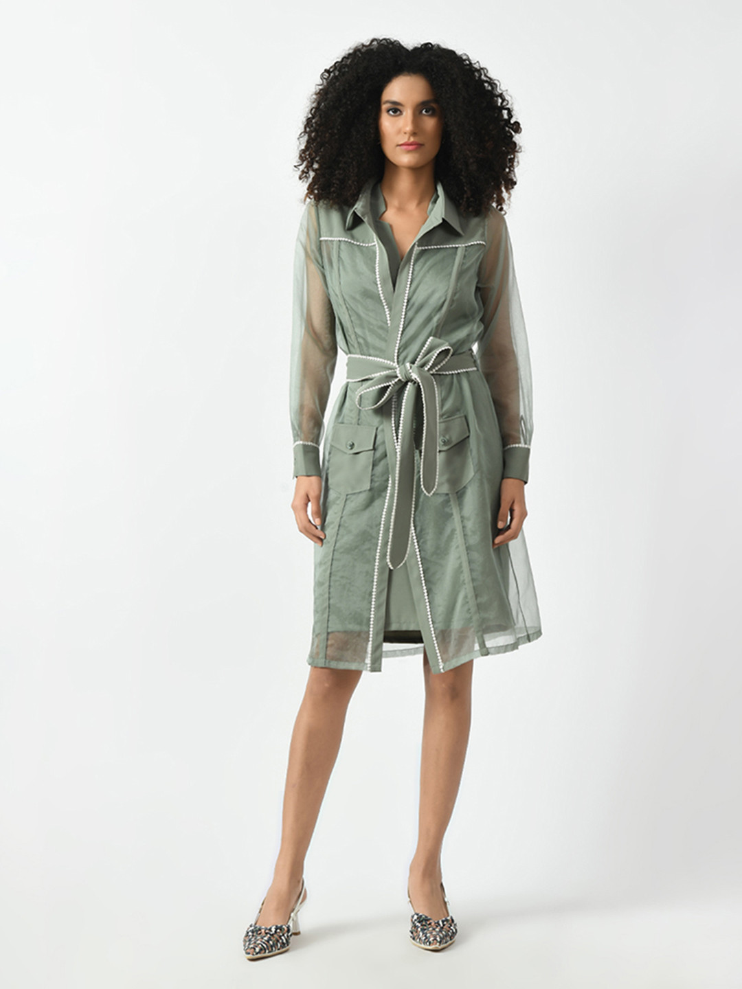 OFFICE & YOU Women Geometric Longline Parka Jacket