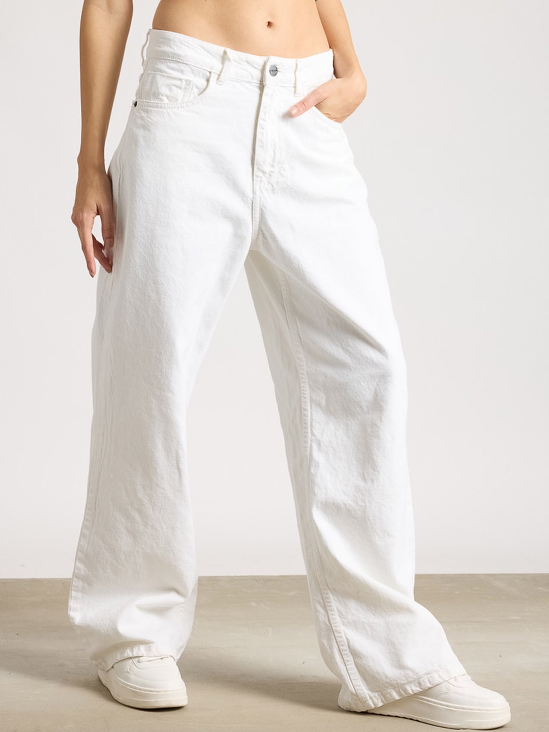 FREAKINS Women Wide Leg High Rise Clean Look Cotton Jeans - Jeans for Women 28907744 | Myntra