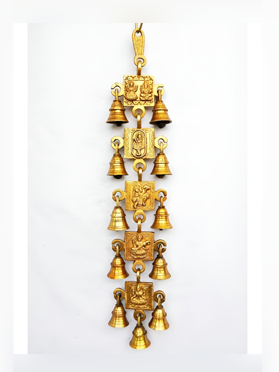 Aakrati Wind Chime Brass Ethnic Motifs Matte Hall Wall Hangings-18.4In