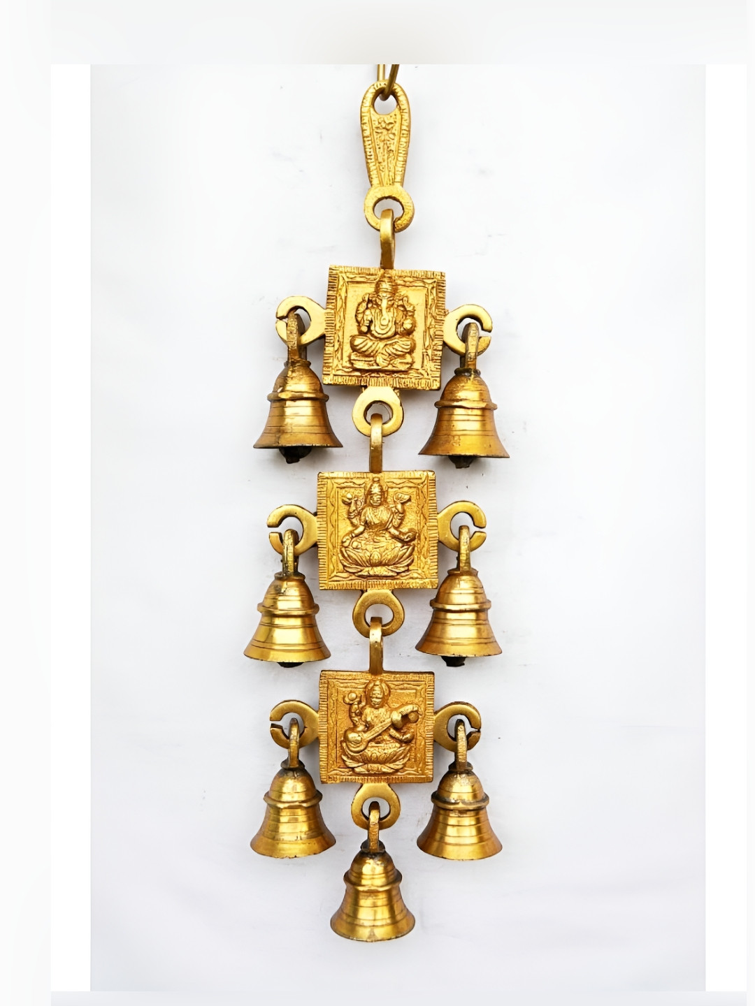 Aakrati Brass Glossy Hall Spiritual Wall Decor-12.5In