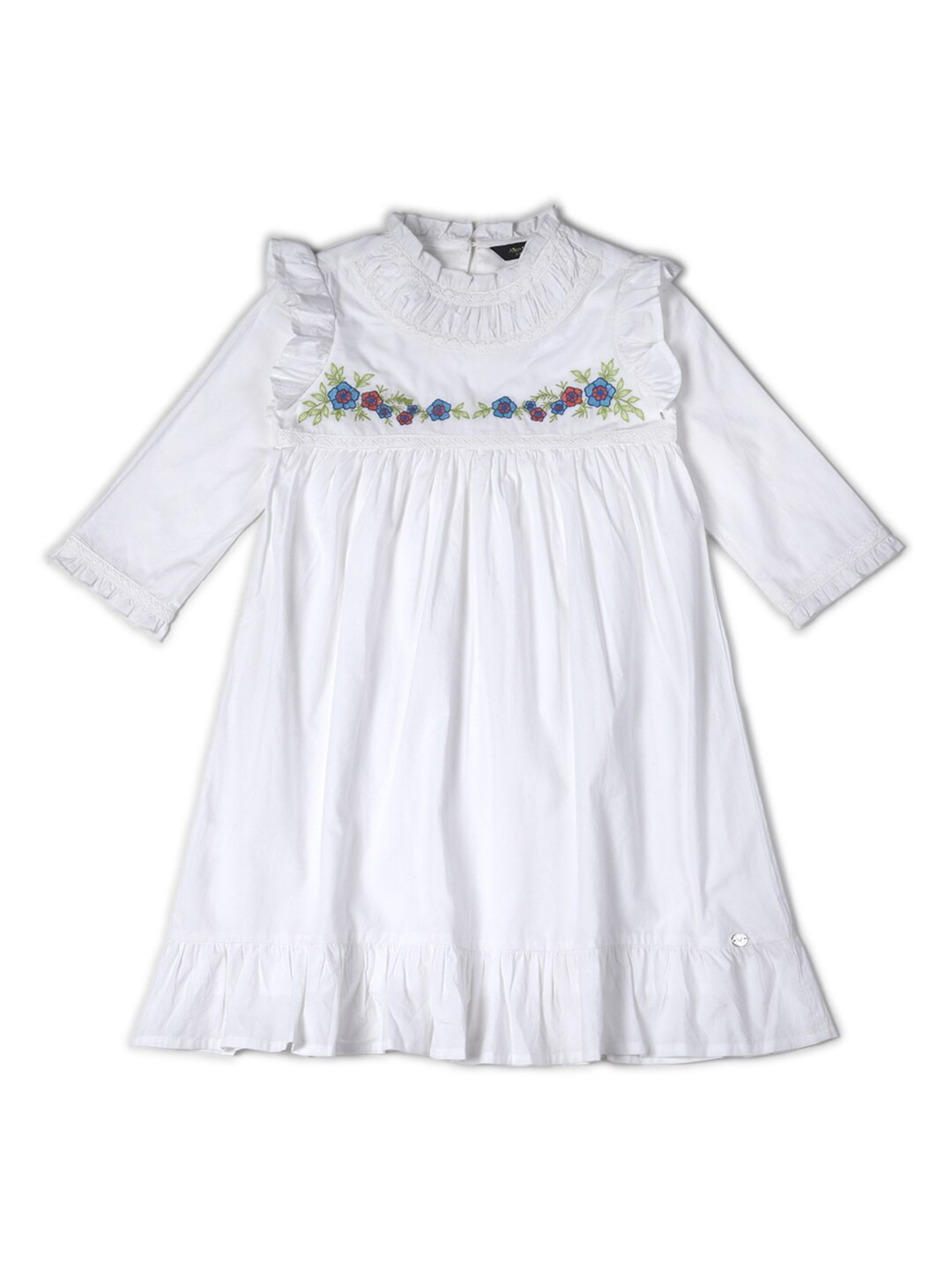Allen Solly Junior Girls Pure Cotton Embroidered Empire Dress