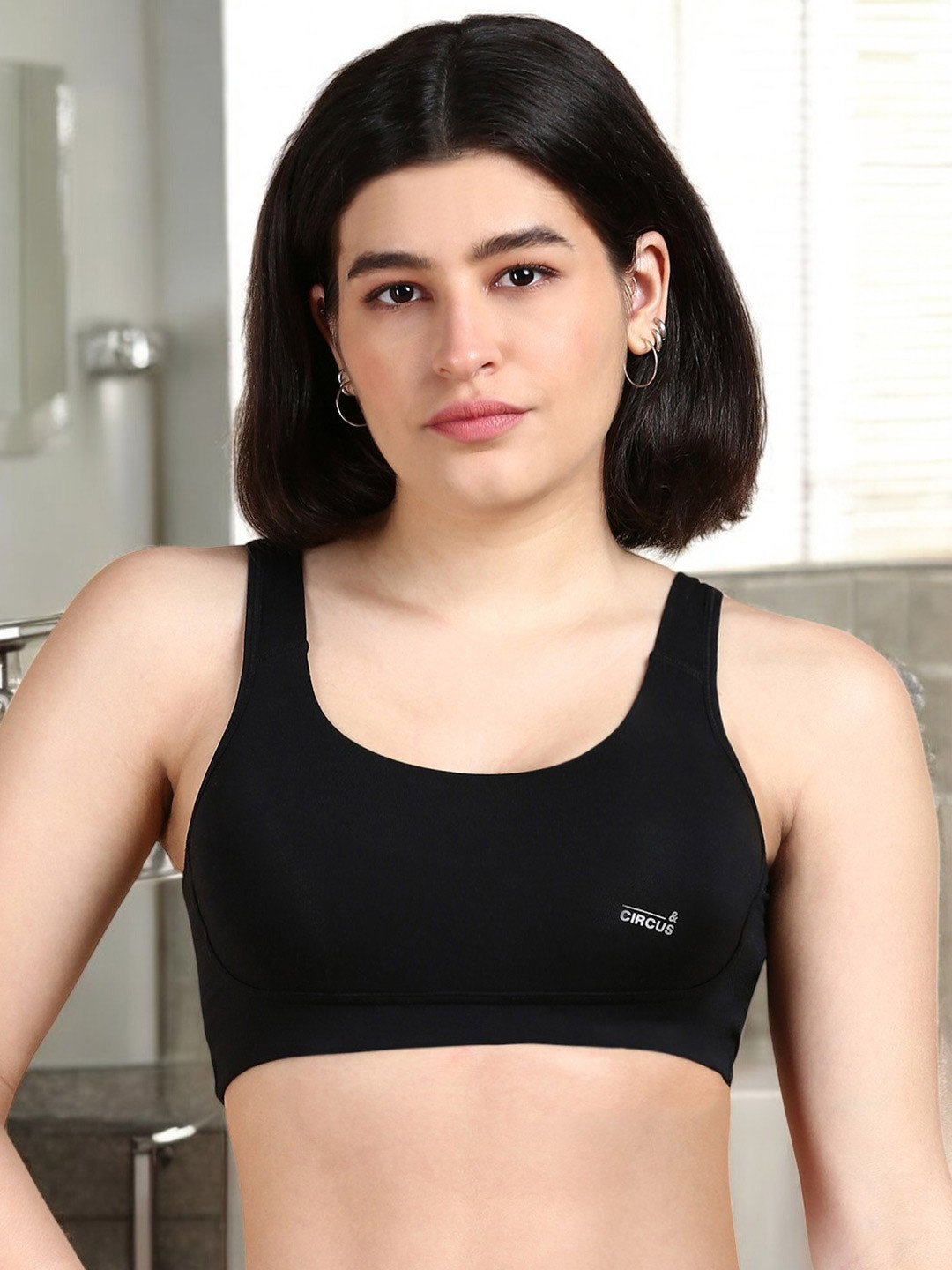 &CIRCUS High Coverage Non-Padded Non Wired Moisture Wicking MicroModal Lounge Bra