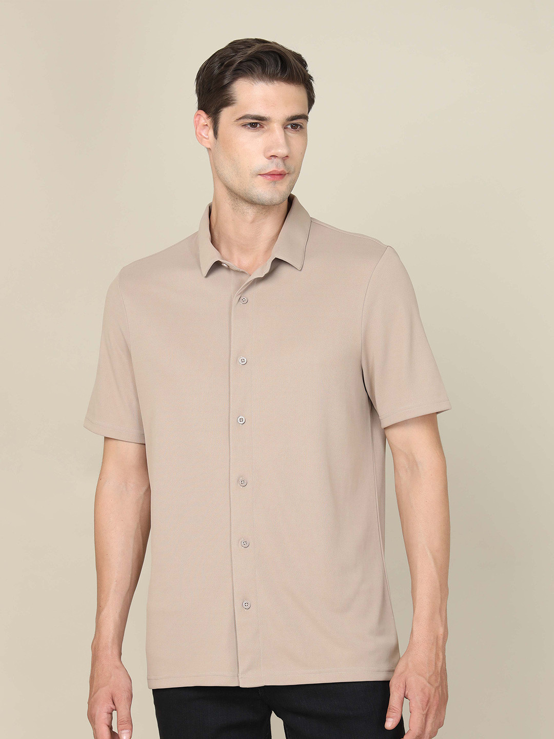 Technosport ss'24 Standard Spread Collar Short Sleeves Anti Static Casual Shirt