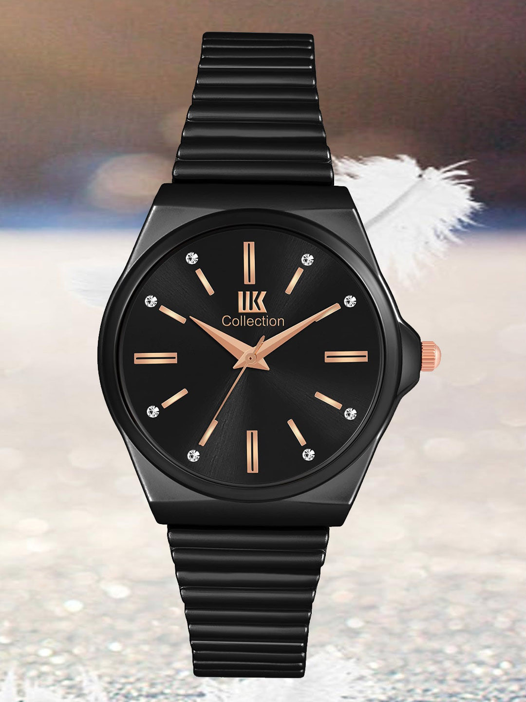 IIK COLLECTION Girls Round Dial Stainless Steel Bracelet Chain Straps Analogue Watch