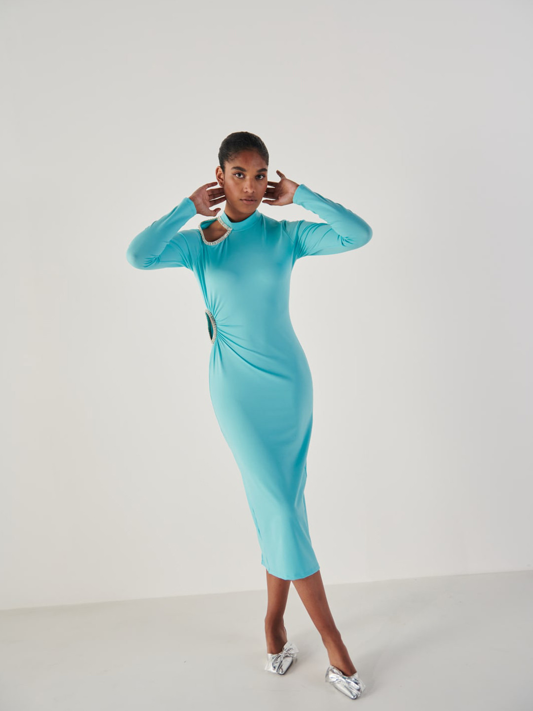 SOTBELLA Cut Out Bodycon Midi Dress