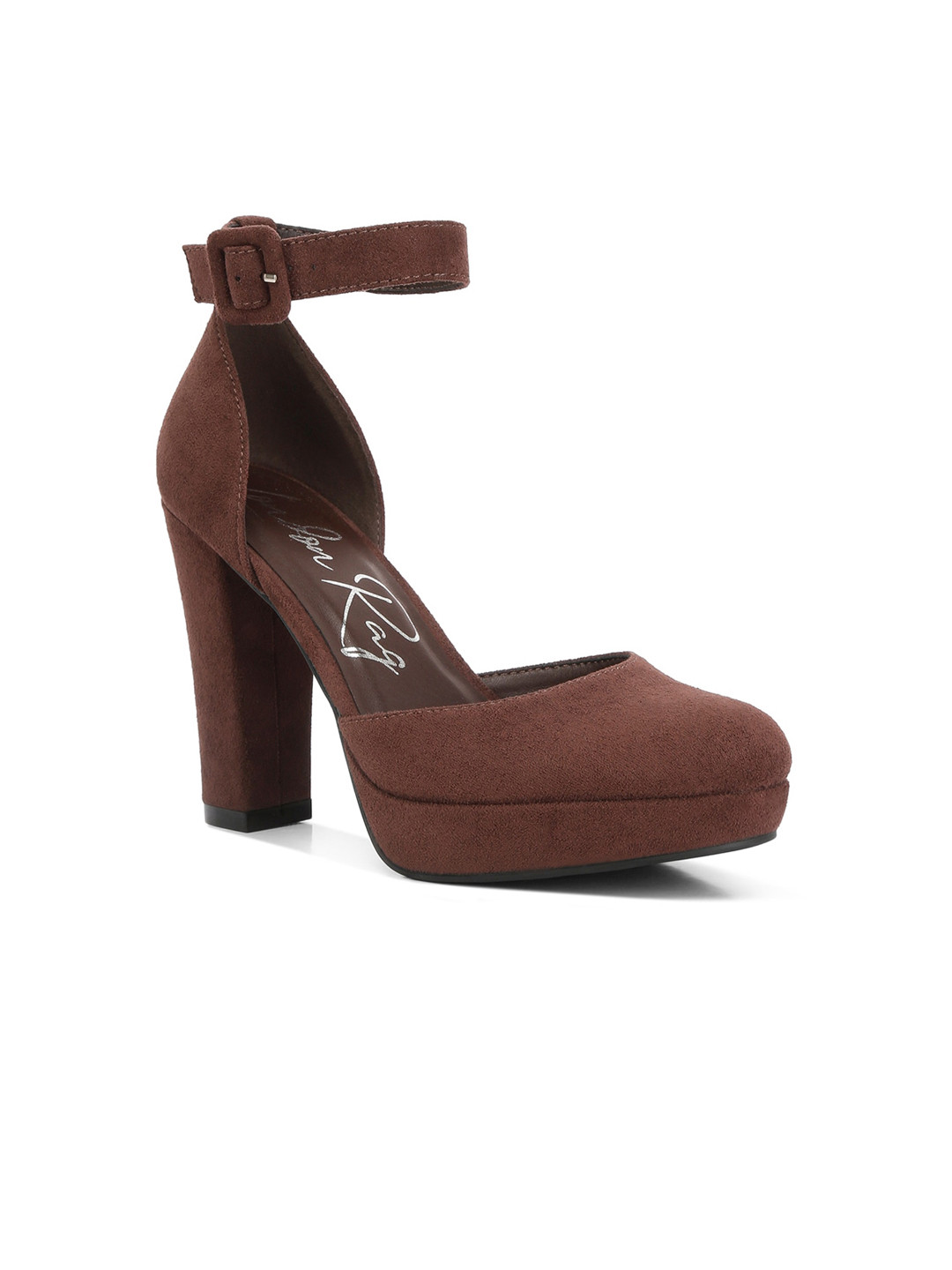 London Rag Suede Platform Heeled Pumps