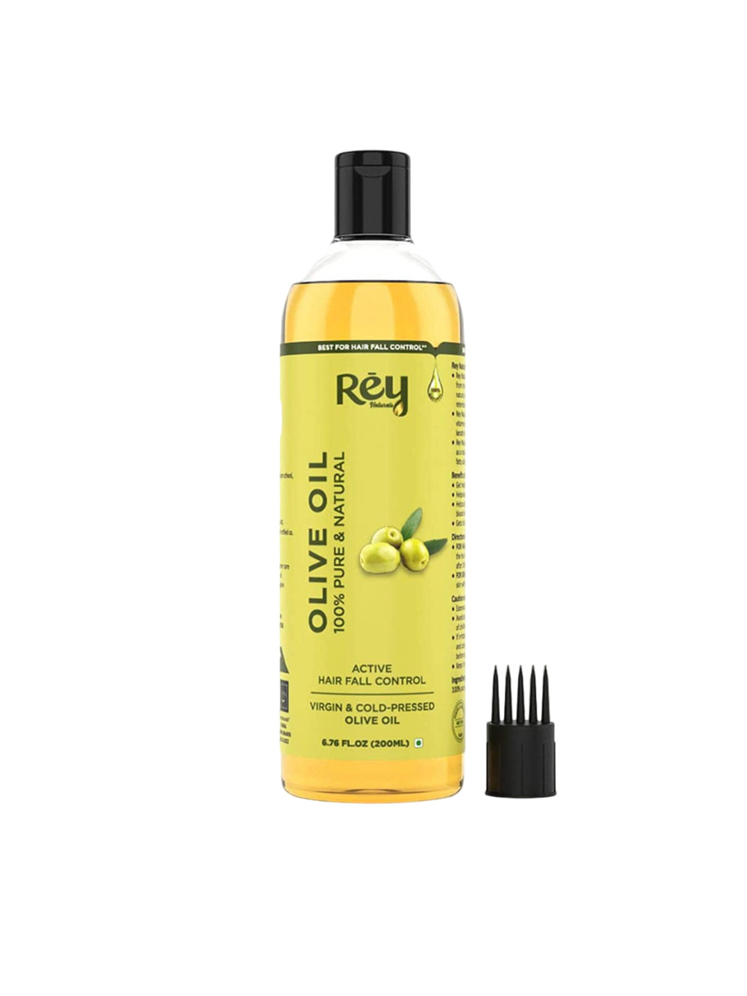 Rey Naturals Cold Pressed Extra Virgin Olive Oil For Hair Growth - 200ml
