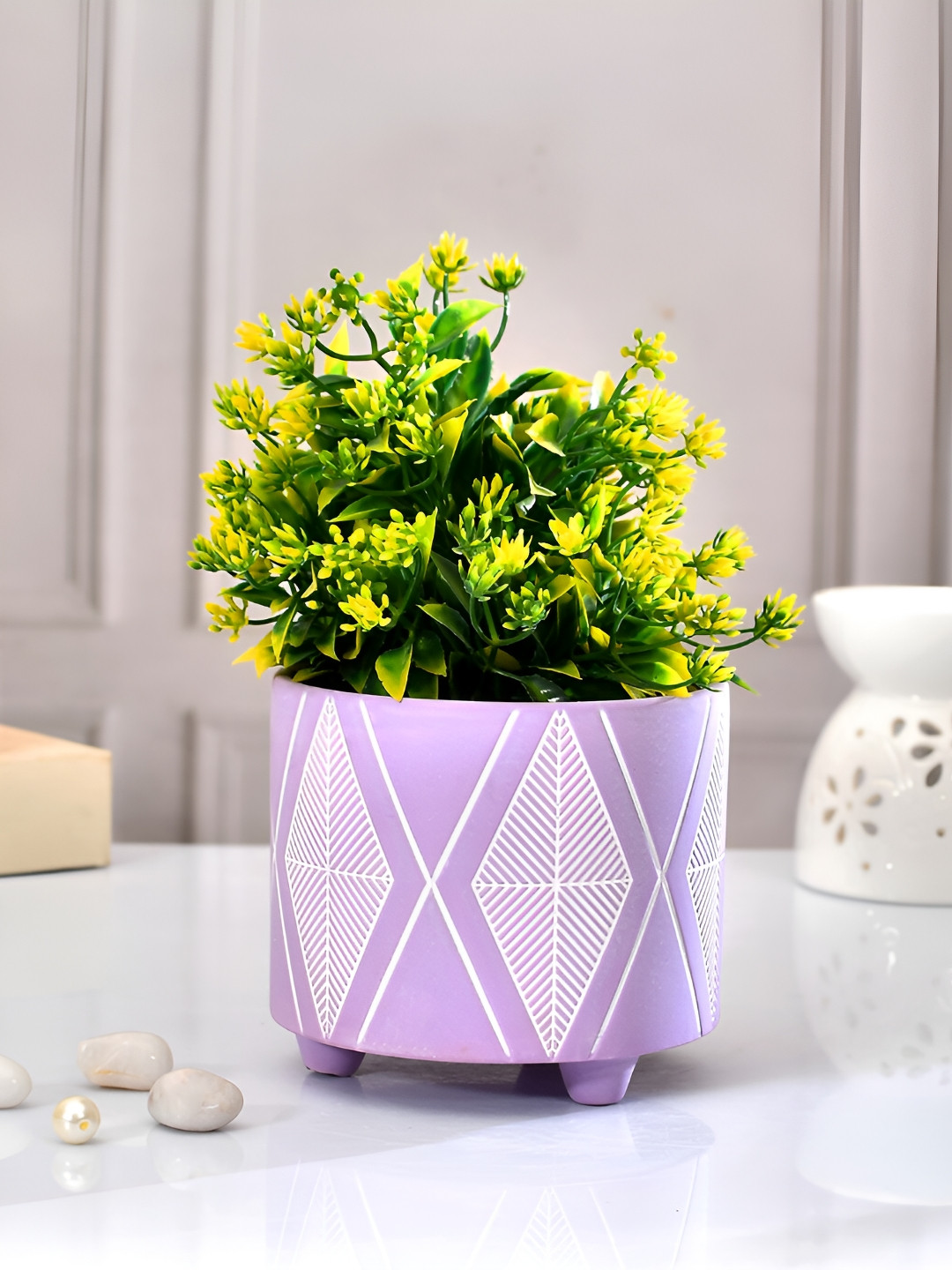 TAYHAA Purple Ceramic Planter