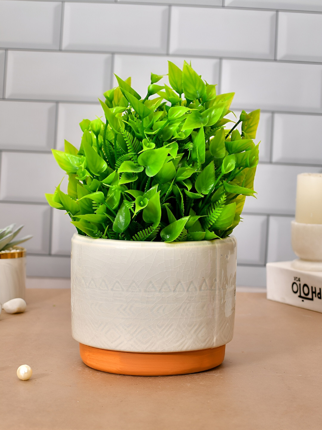 TAYHAA Cream Oasis Ceramic Planter