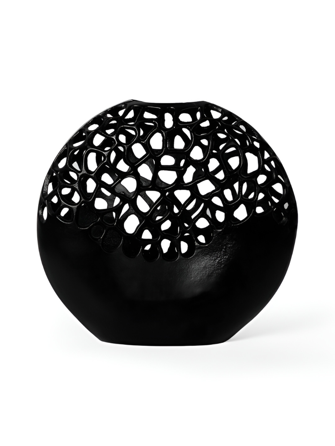 CASA DECOR Black Textured Aluminium Zen Vase