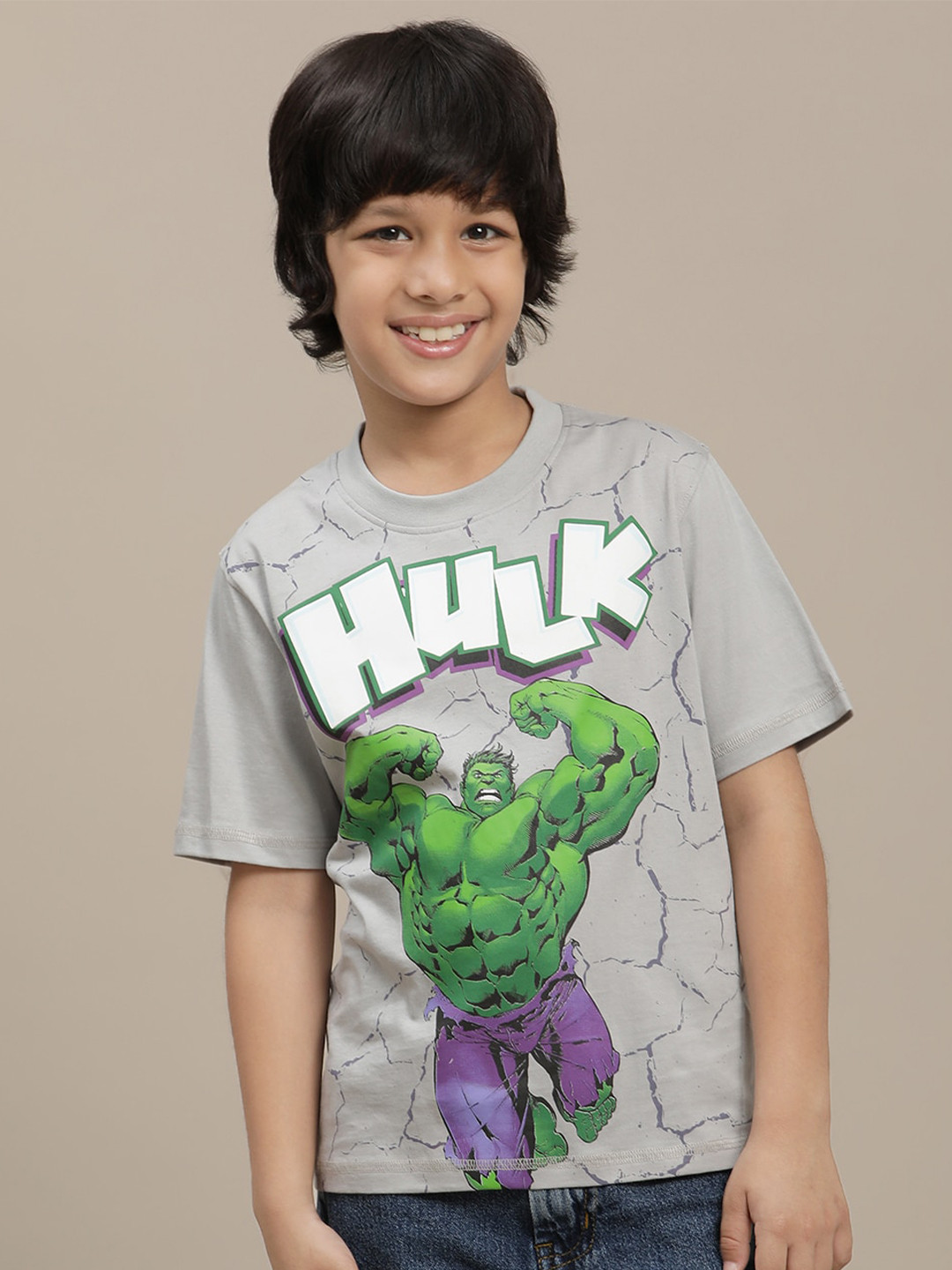 Kids Ville Boys Hulk Printed Pure Cotton T-Shirt
