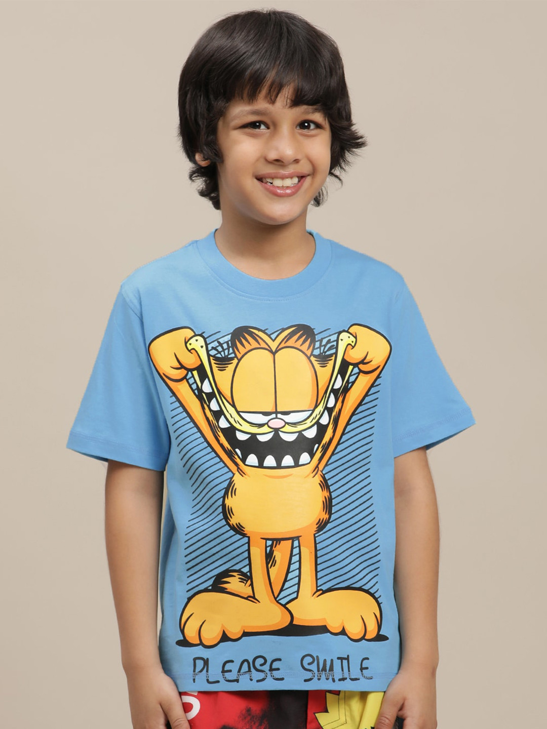 Kids Ville Boys Garfield Printed Pure Cotton T-Shirt